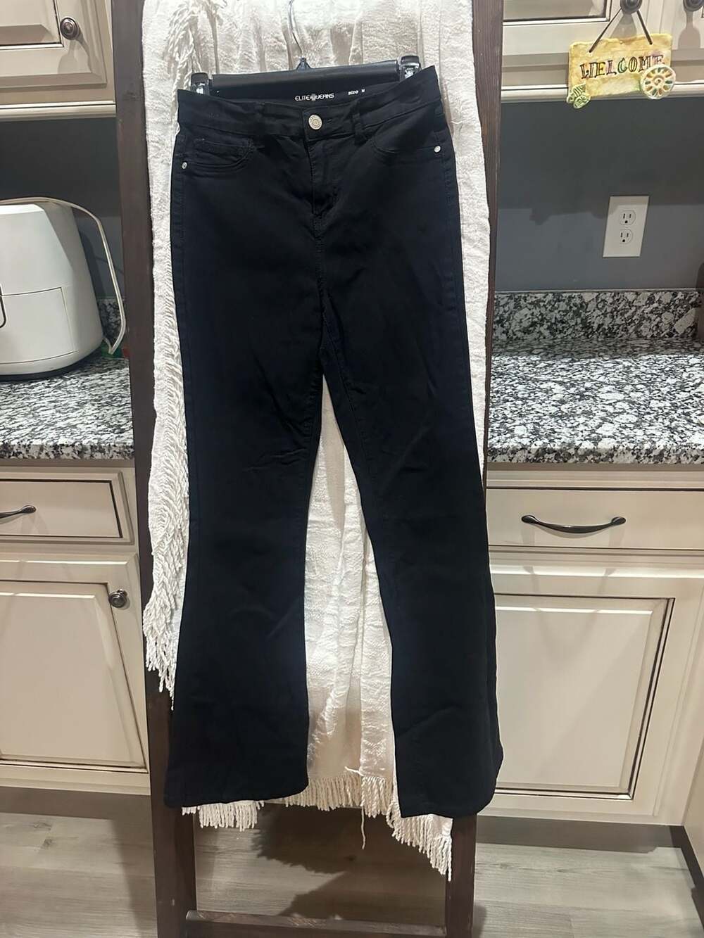Elite Jeans Flare Pants Size M Black
